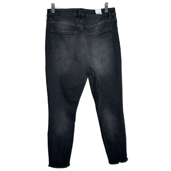 NWT Good American High Waist Black Skinny Jeans Raw Hem Plus Size 14 32 - Picture 5 of 10